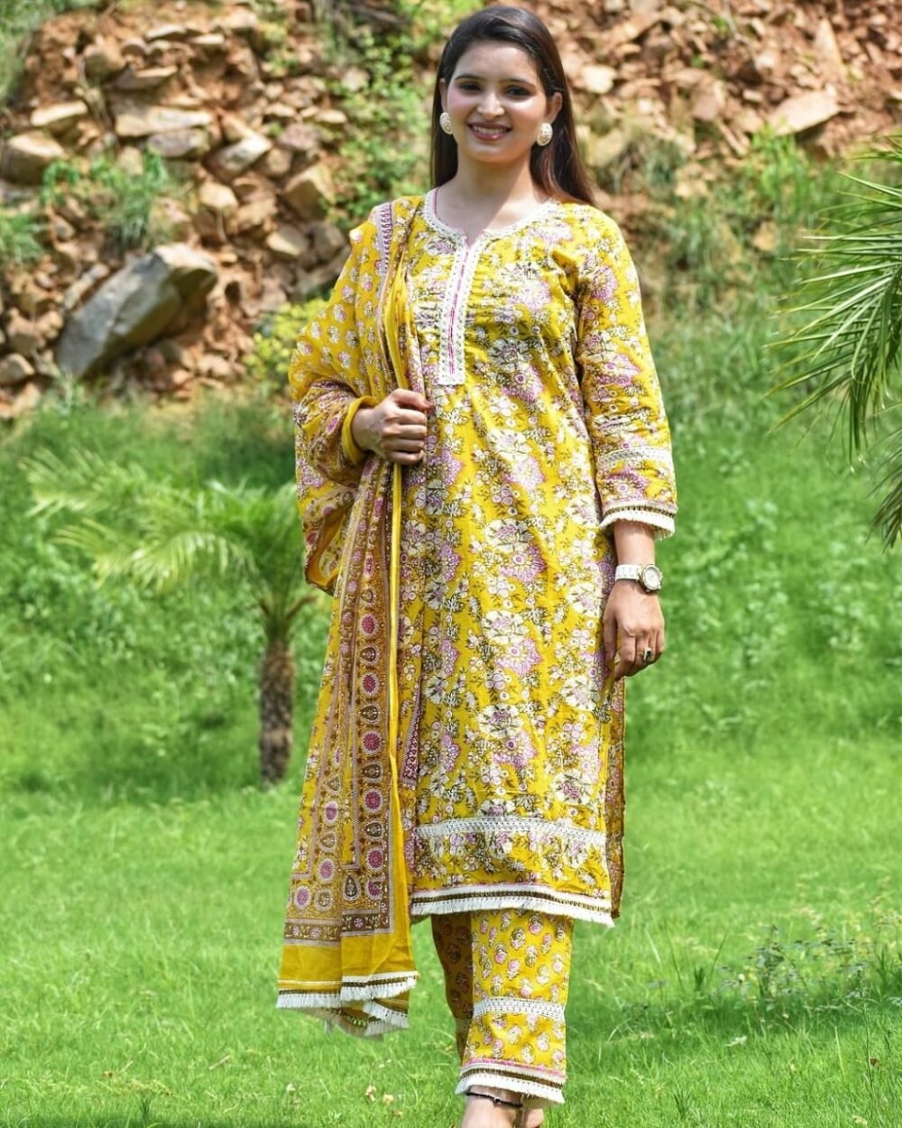 New Flower Print Suit Set