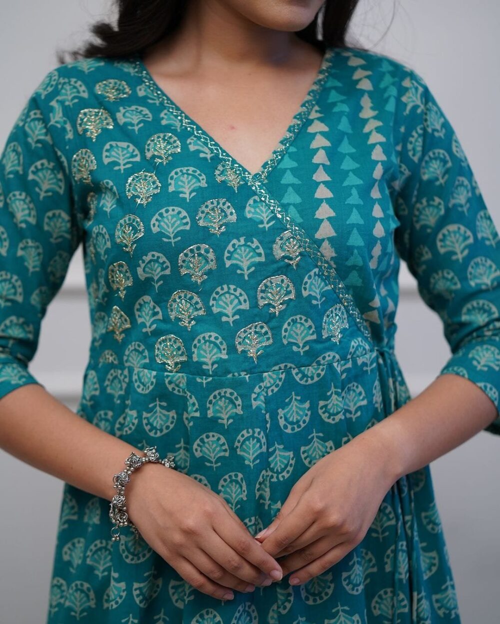 _New Angrakha kurta set with new style in saganeri block  print_ - Image 13
