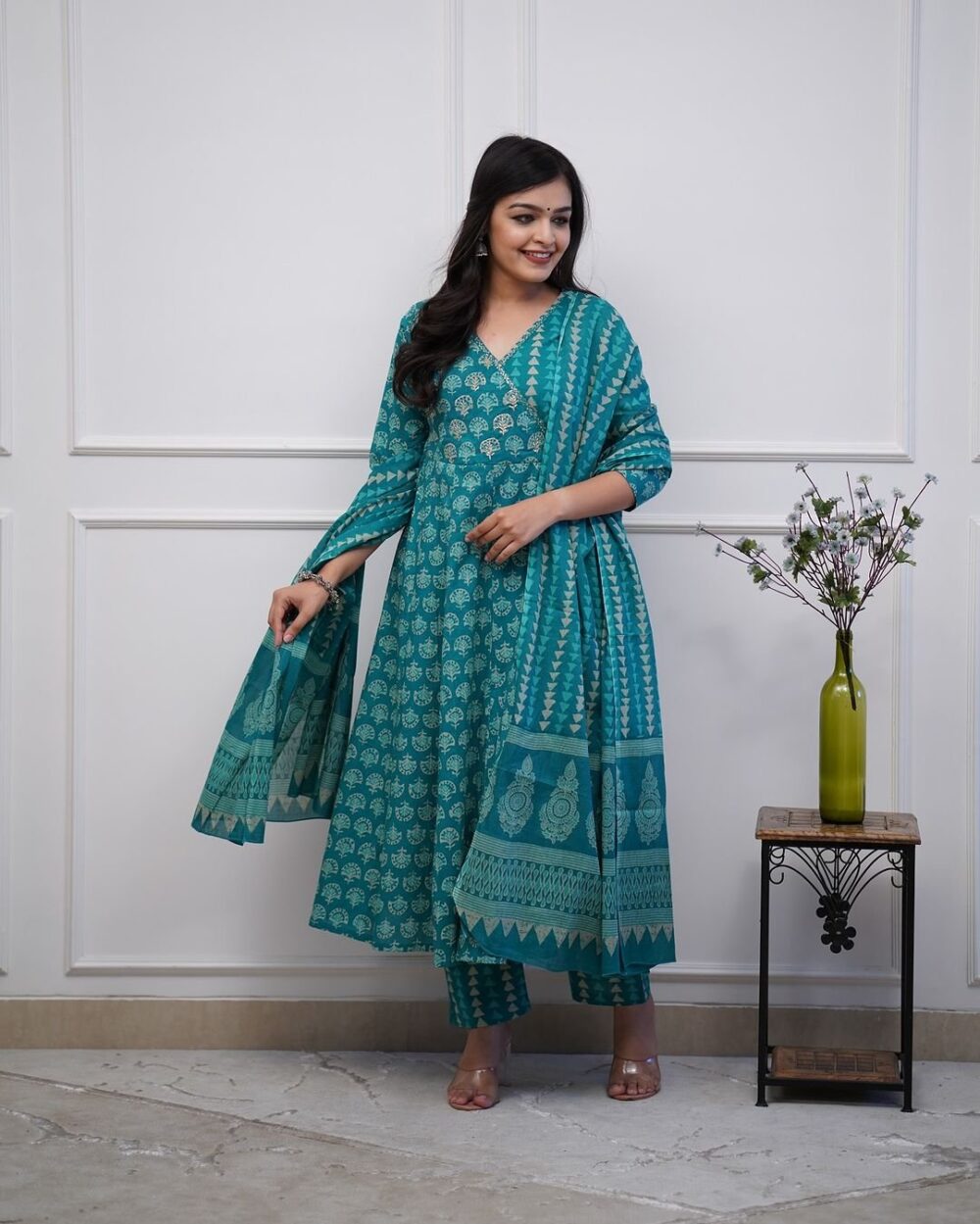 _New Angrakha kurta set with new style in saganeri block  print_ - Image 6