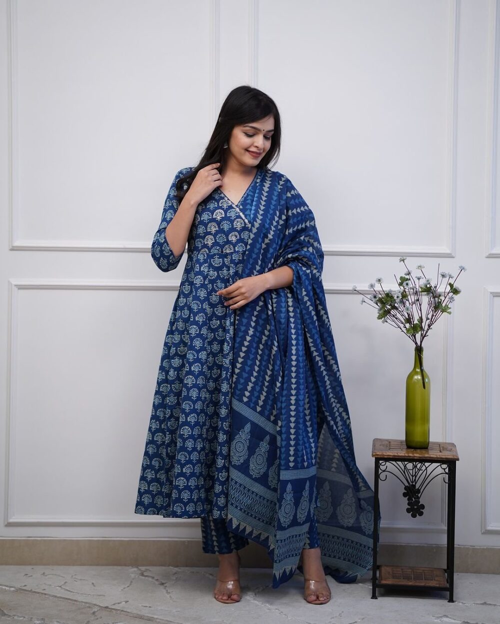 _New Angrakha kurta set with new style in saganeri block  print_ - Image 2