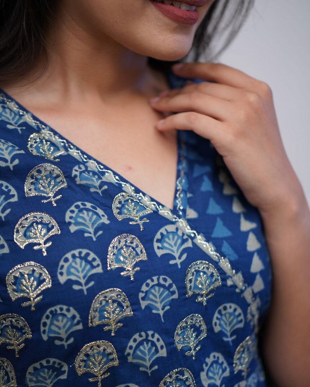 _New Angrakha kurta set with new style in saganeri block  print_ - Image 10