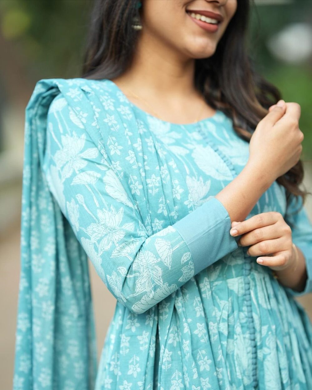 Festival is here and it's just the right time to welcome ethnic attire in your wardrobe. These easy breezy A-line Alia Cut Cotton Suits showcasing prints, intricate embroidery. If is print matching mal mal dupatta and pant. - Image 7