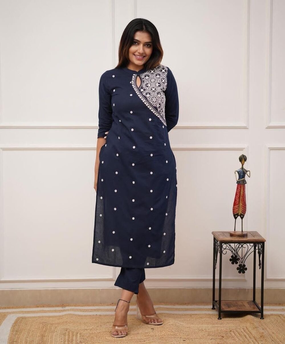 Upgrade your office wear wardrobe with this classy kurti pant  with embroidery detailing for all day comfort and trendy look🌸🌸 - Image 7