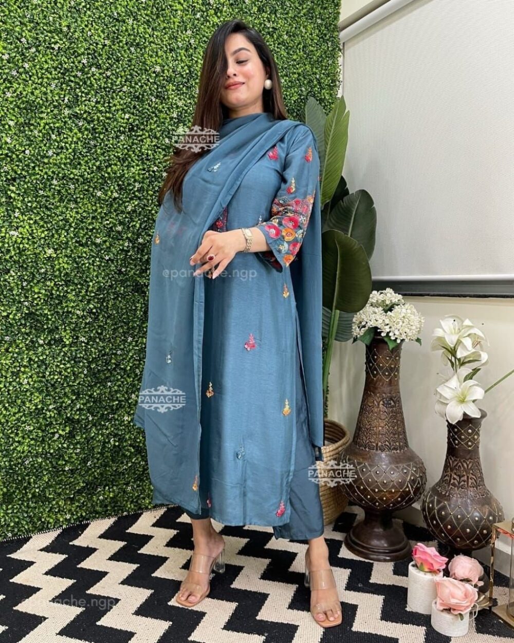 New launch ❤️

Pure Cotton60-60 super dyeing kurta with beautiful emb neck+selves+front. & cotton pant with emb full cotton dupatta. - Image 4