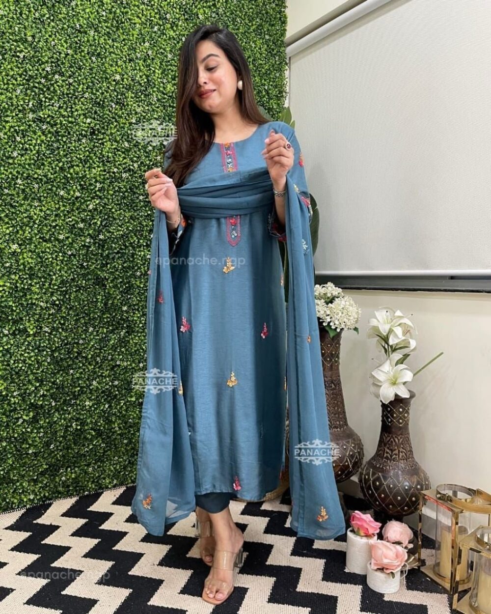 New launch ❤️

Pure Cotton60-60 super dyeing kurta with beautiful emb neck+selves+front. & cotton pant with emb full cotton dupatta. - Image 5