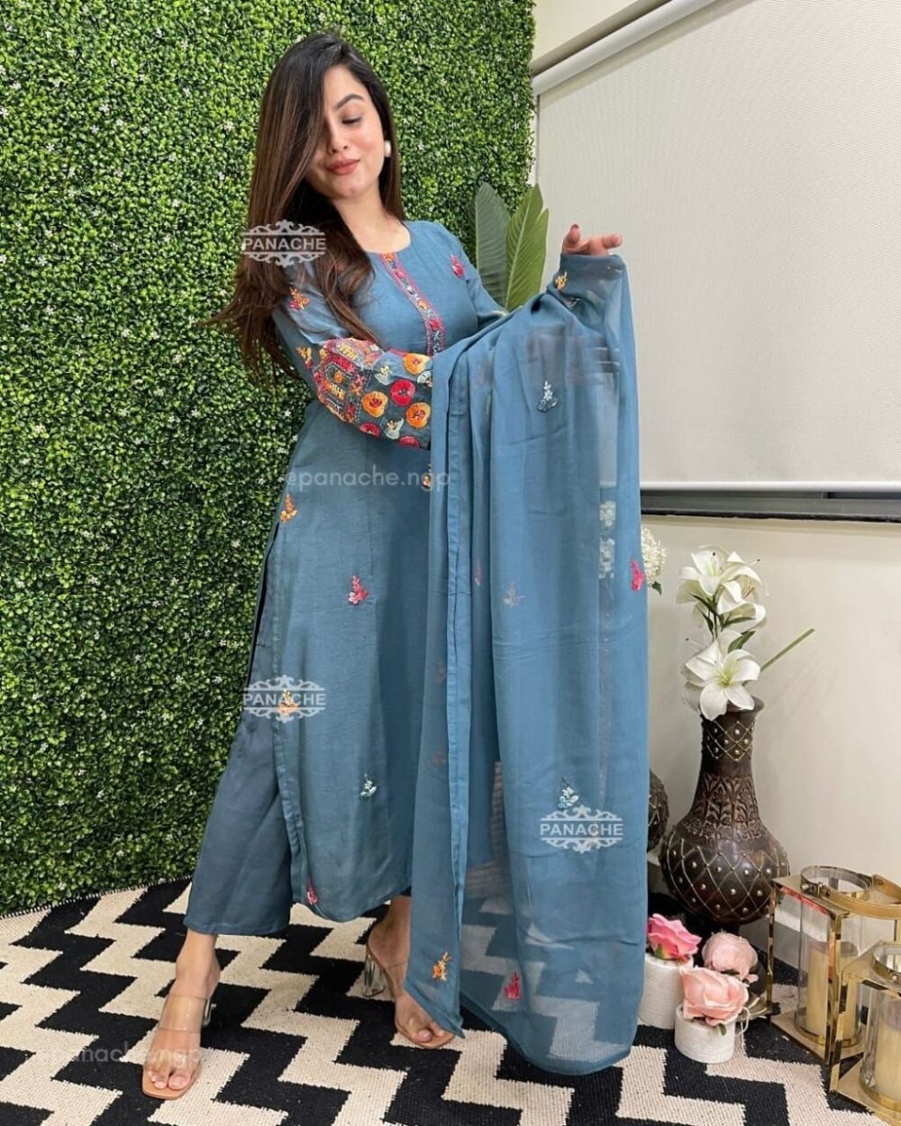 New launch ❤️

Pure Cotton60-60 super dyeing kurta with beautiful emb neck+selves+front. & cotton pant with emb full cotton dupatta. - Image 2