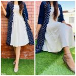 Premium cotton 2 pc dress with 
Inner having alter knot pattern with smocking yoke in cotton flex fabric paired up with full heavy embroidered shrug with tussels...