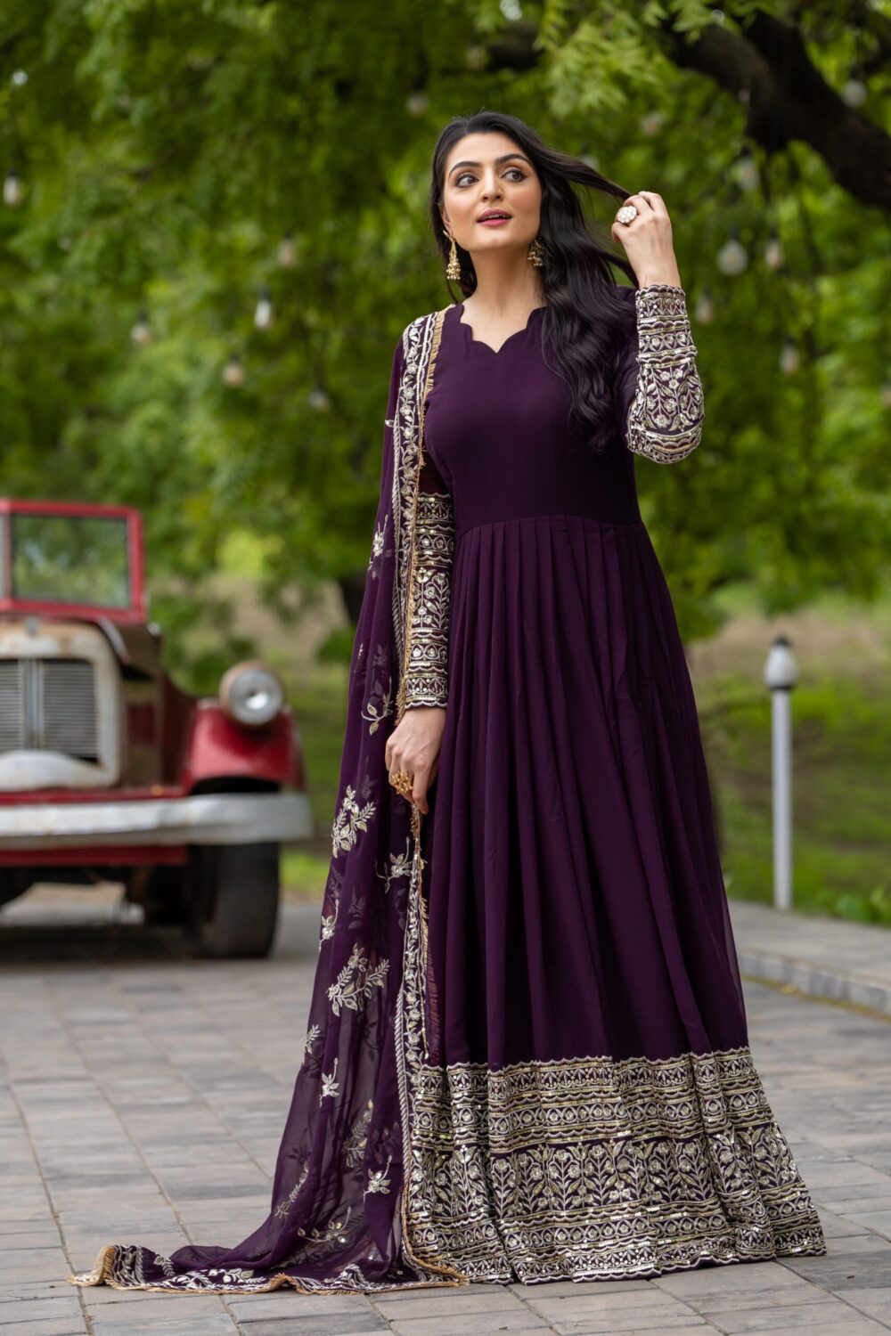 Product👉👗💥 *Launching New Designer Party Wear Look Full Heavy Embroidery Sequence Work Gown With Fully Stiched and Dupatta Ready to Wear Collection*💥👗💃🛍👌💕