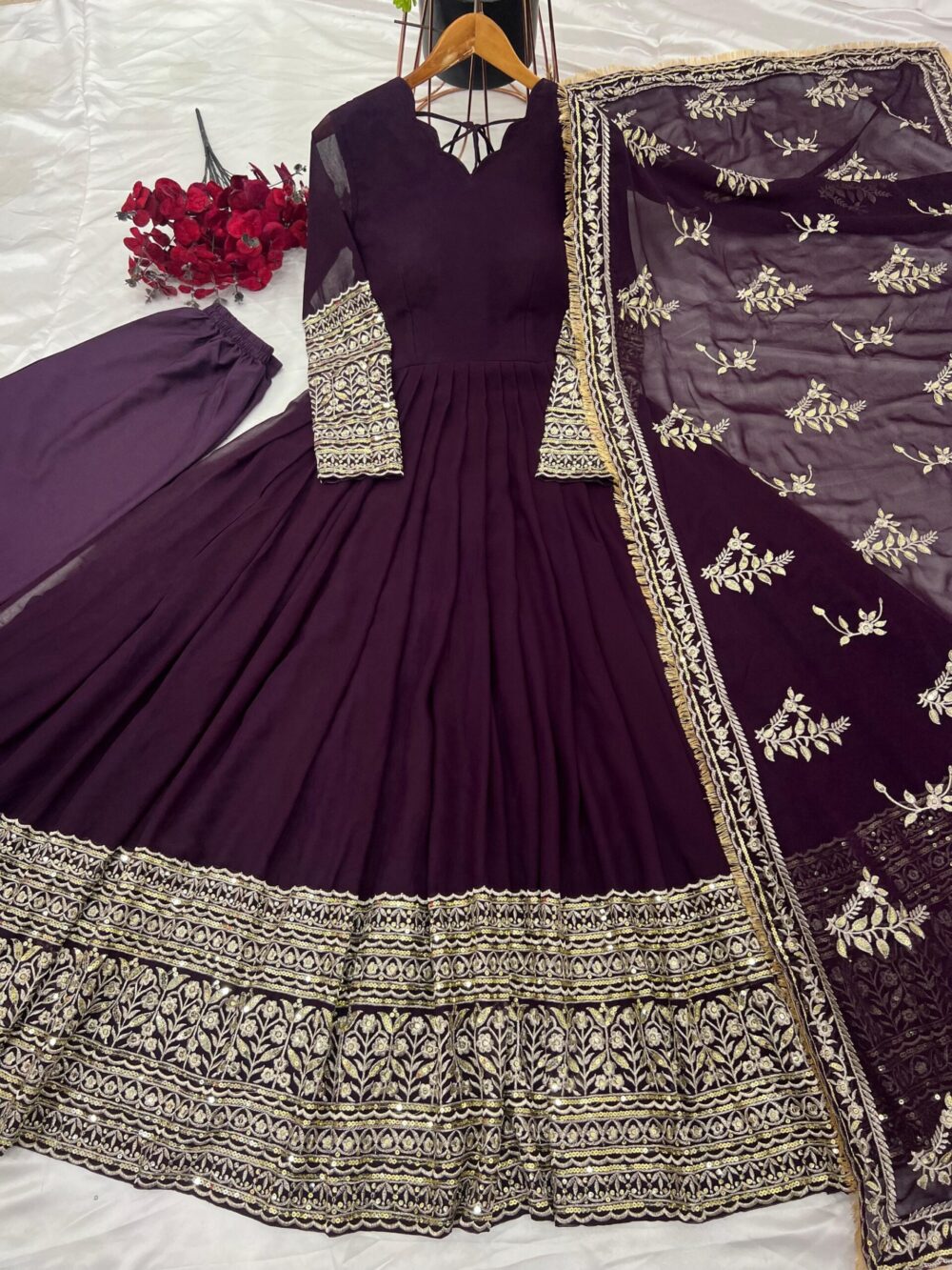 Product👉👗💥 *Launching New Designer Party Wear Look Full Heavy Embroidery Sequence Work Gown With Fully Stiched and Dupatta Ready to Wear Collection*💥👗💃🛍👌💕 - Image 4