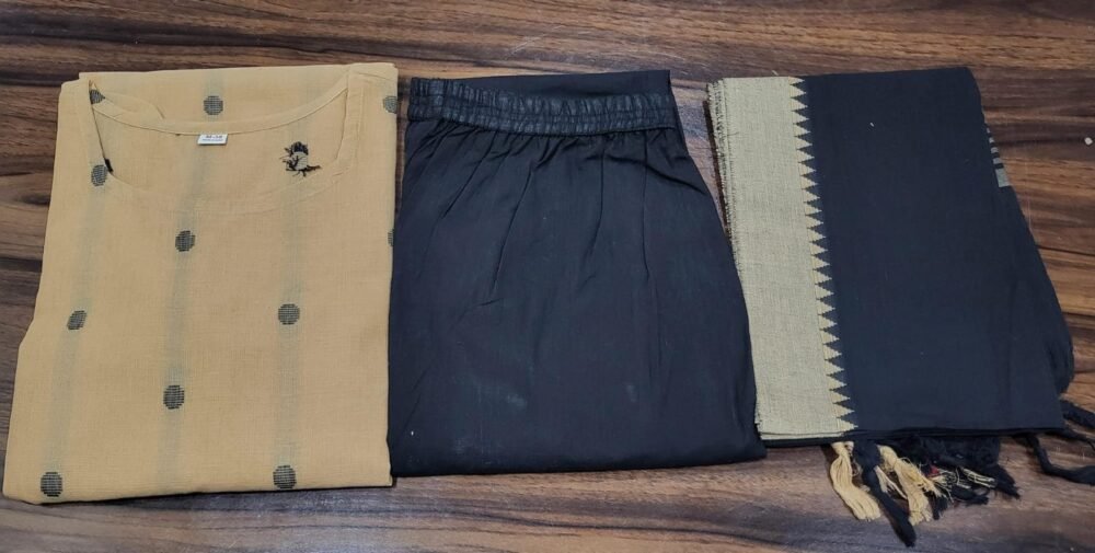 *New launch🥰🥰*

*Every thread tells a story of craftsmanship. Own a piece of traditional with owr South cotton handloom suit set✨🖤✨* - Image 3