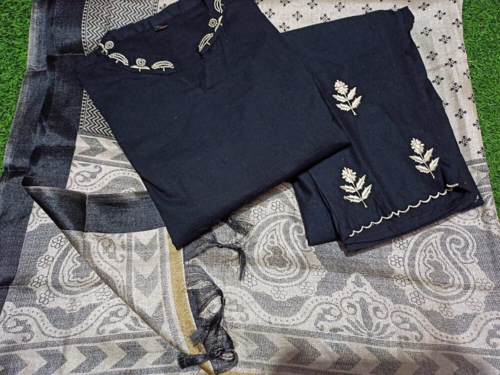 Another hit Black cotton embroidery outfit - Image 5
