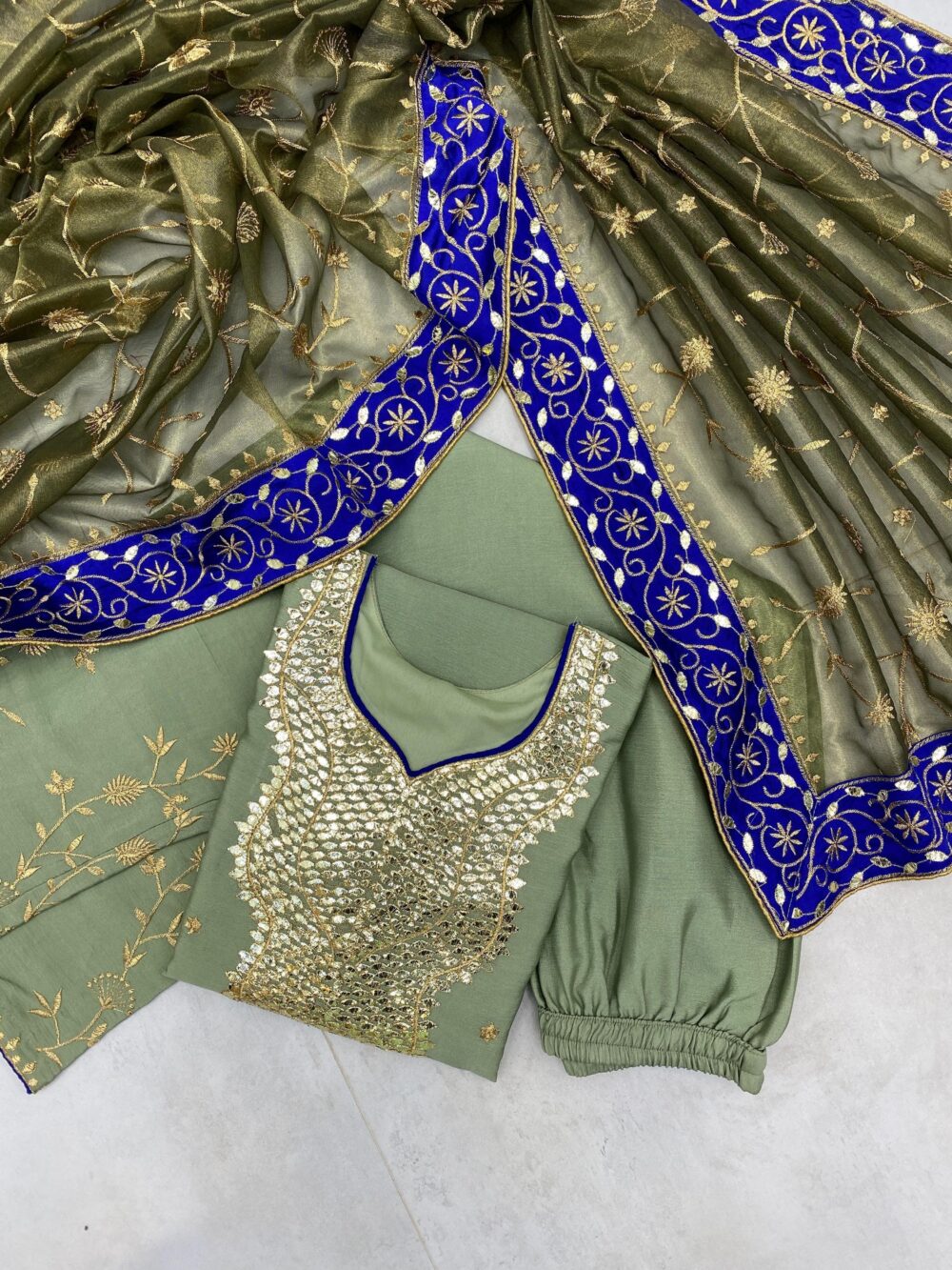 *FOR THIS WEDDING SEASON FOIL AND EMBROIDERED WORK TOP AND PLAZO WITH DUPATTA* - Image 4