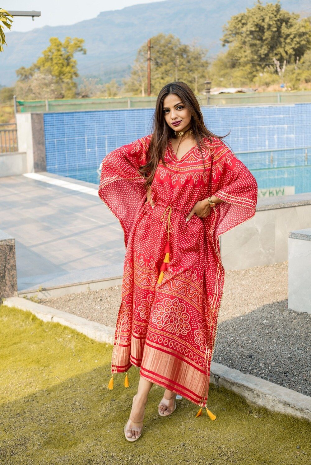 This Oversize Kaftan dress is the best choice for the summer, can be transformed for any occasion from casual to Special Occasion. - Image 5