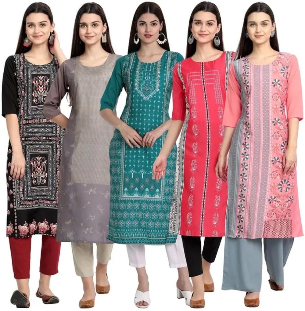 VALUE PACK ALERT! AA pack of 5 stunning Crepe Kurti
