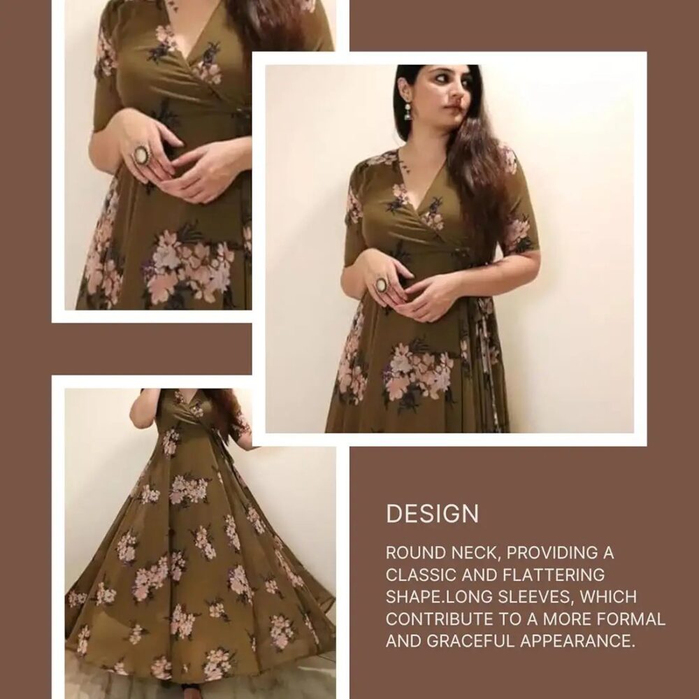 ELEGANT GEORGETTE ANARKALI GOWN

Shop now at Modernfashions.in and get a stunning Women's Georgette Long Sleeve Round Neck All Over Print Maxi Length Anarkali Stitched Gown! - Image 24