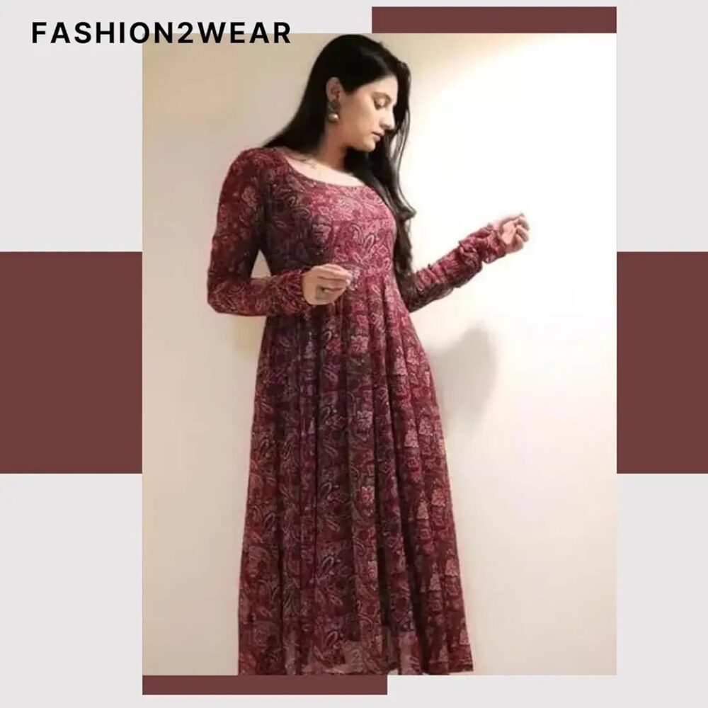ELEGANT GEORGETTE ANARKALI GOWN

Shop now at Modernfashions.in and get a stunning Women's Georgette Long Sleeve Round Neck All Over Print Maxi Length Anarkali Stitched Gown! - Image 19