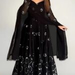 STUNNING GEORGETTE EMBROIDERED ANARKALI KURTA SET