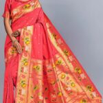 Drape yourself in elegance with this stunning Women's Pure Silk Paithani Woven Saree With Blouse Piece.