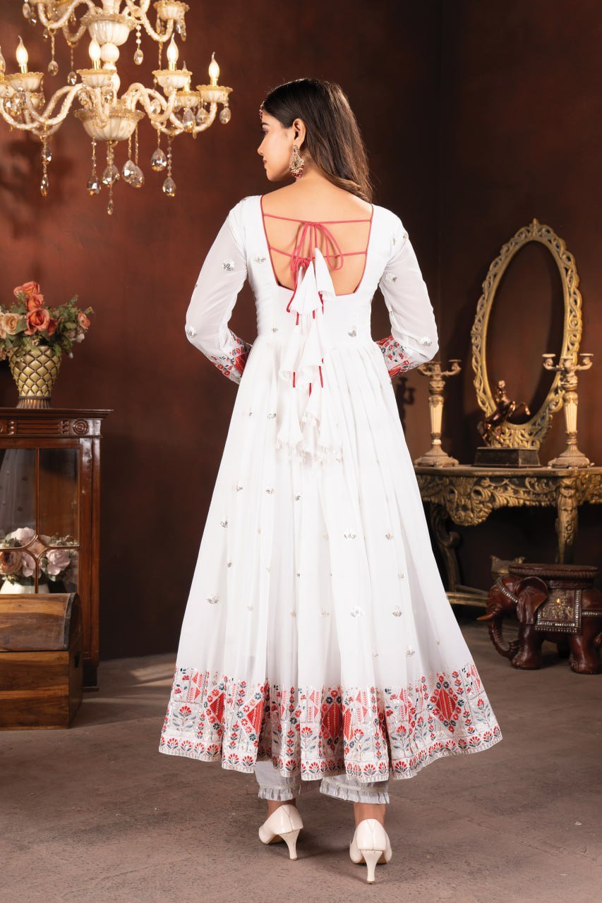 This premium readymade Anarkali suit set seems like a luxurious and high-quality option for women. - Image 6