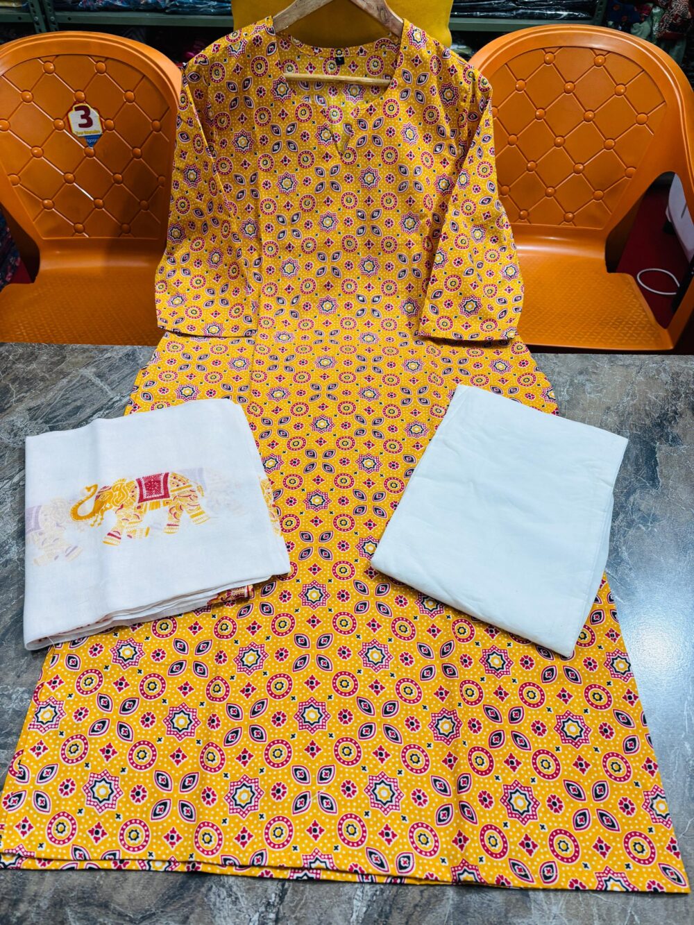 This appears to be a promotional message for a new festive wear kurti set. - Image 5