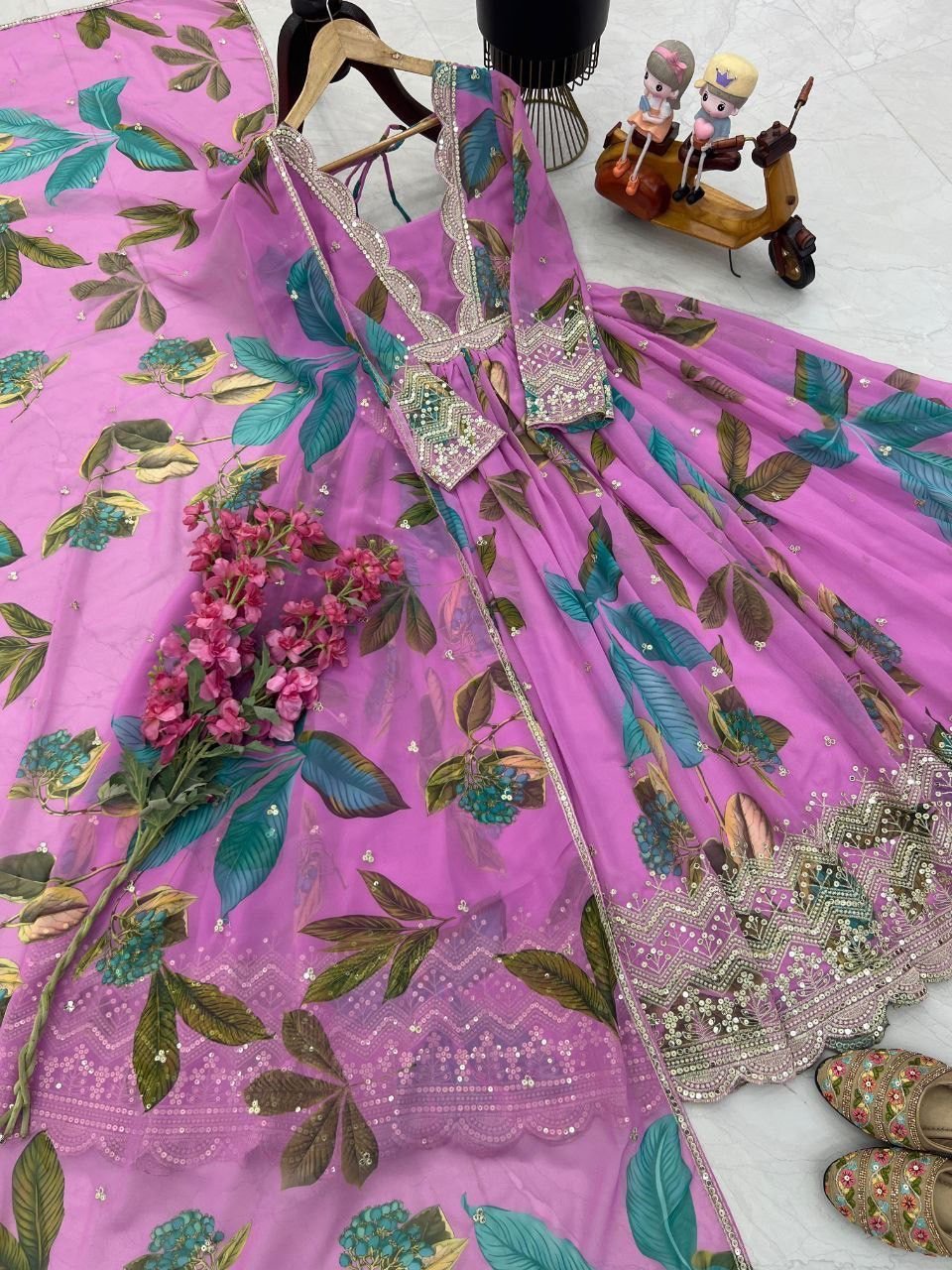 This ZB-Series New Designer Party Gown & Dupatta Set seems like a stunning option for special occasions. - Image 5