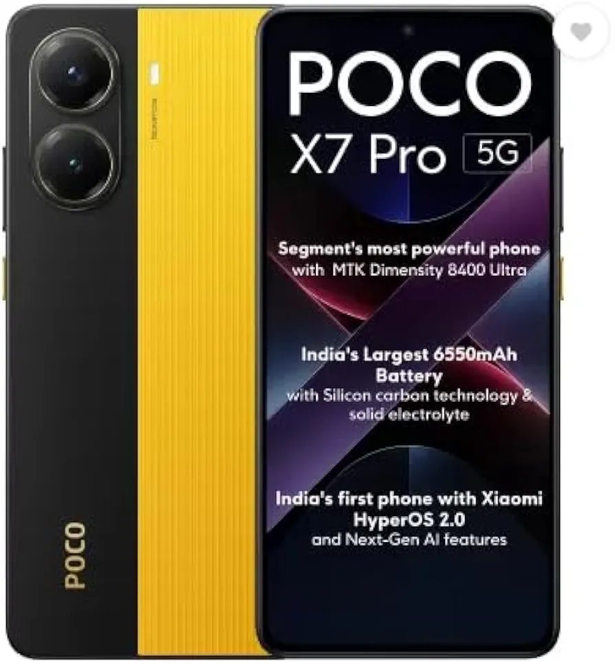 POCO X7 Pro 5G - Yellow (8GB RAM, 256GB Storage)