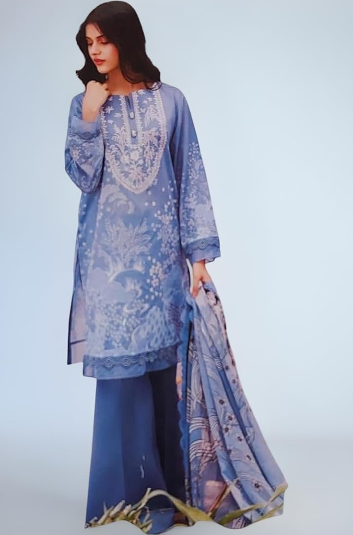 Women's Unstitched Pakistani Suit Dress Material
Pakistani Digital Print | Pure Cotton Bottoms | Pure Cotton Dupatta - Image 3