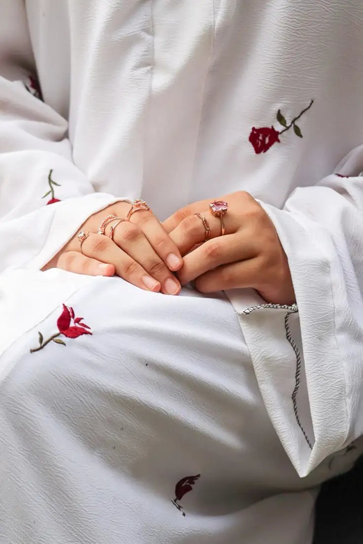 White Embroidered Abaya – Elegant & Stylish Modest Wear for Women - Image 5